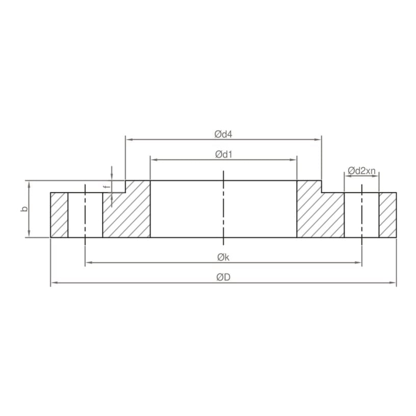 Paslanmaz Düz Flanş PN63-Teknik Resim 01