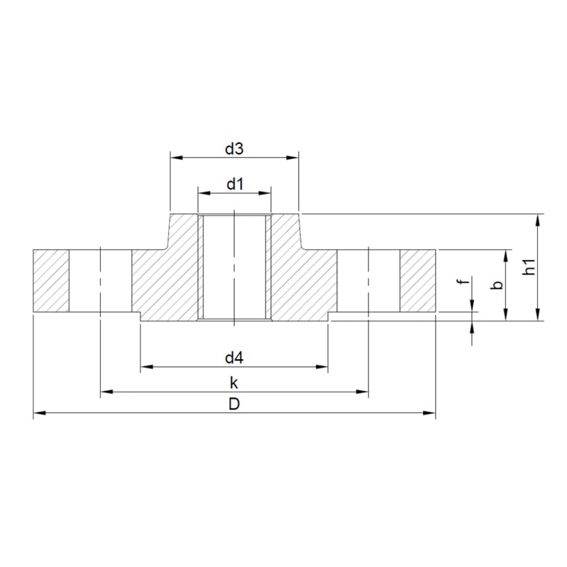 Paslanmaz Dişli Flanş 150LB - Teknik Resim01